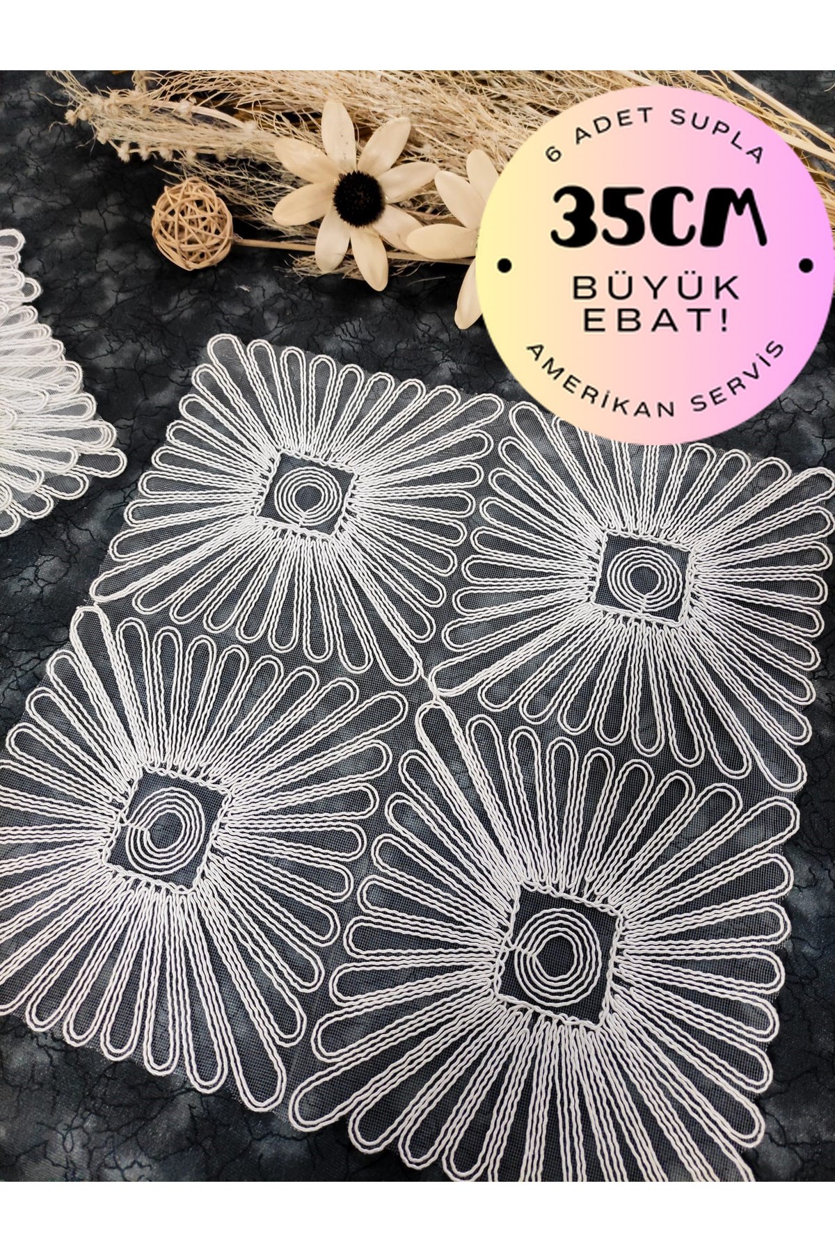 Supla, Krem Amerikan Servis 6lı Supla, 6 Adet Supla, 6lı Tabak Altlığı