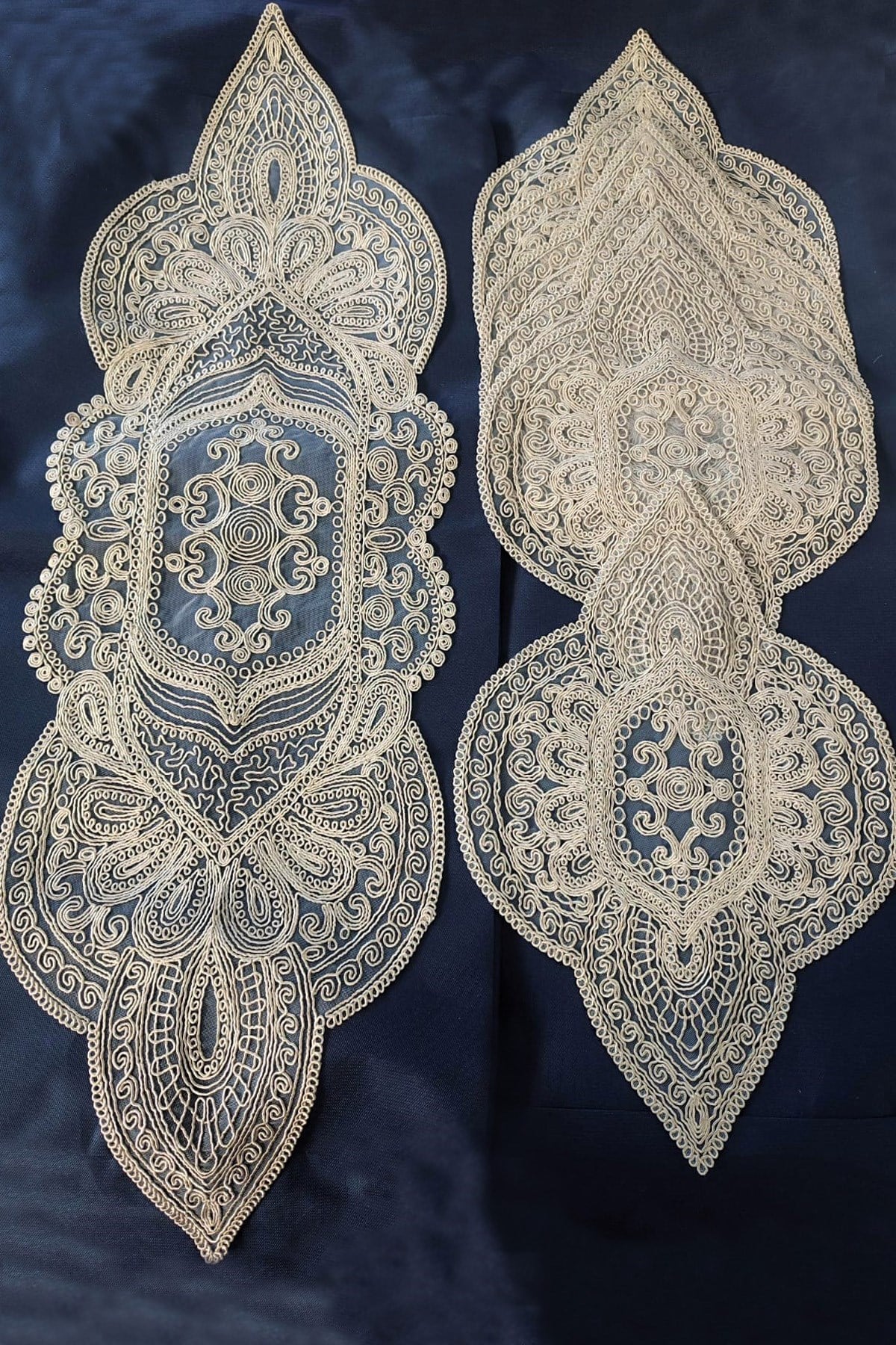 Supla Runner Seti Sunumluk Kordone Nakışlı Modern Amerikan Servis Takımı 6 Kişilik Set - Kahve