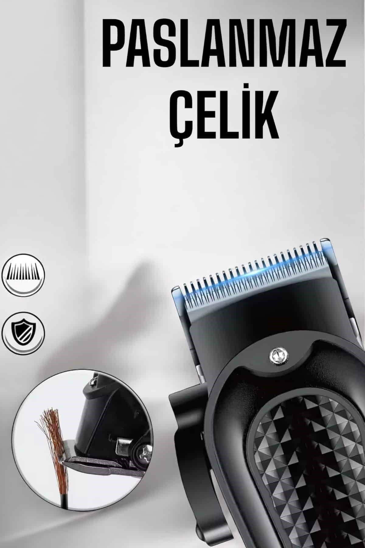 Suya Dayanıklı Tıraş Makinesi Keskin Bıçaklı Dijital Göstergeli Şarjlı
