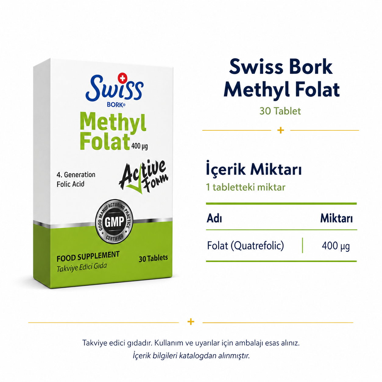 Swiss Bork Methyl Folat 30 Tablet