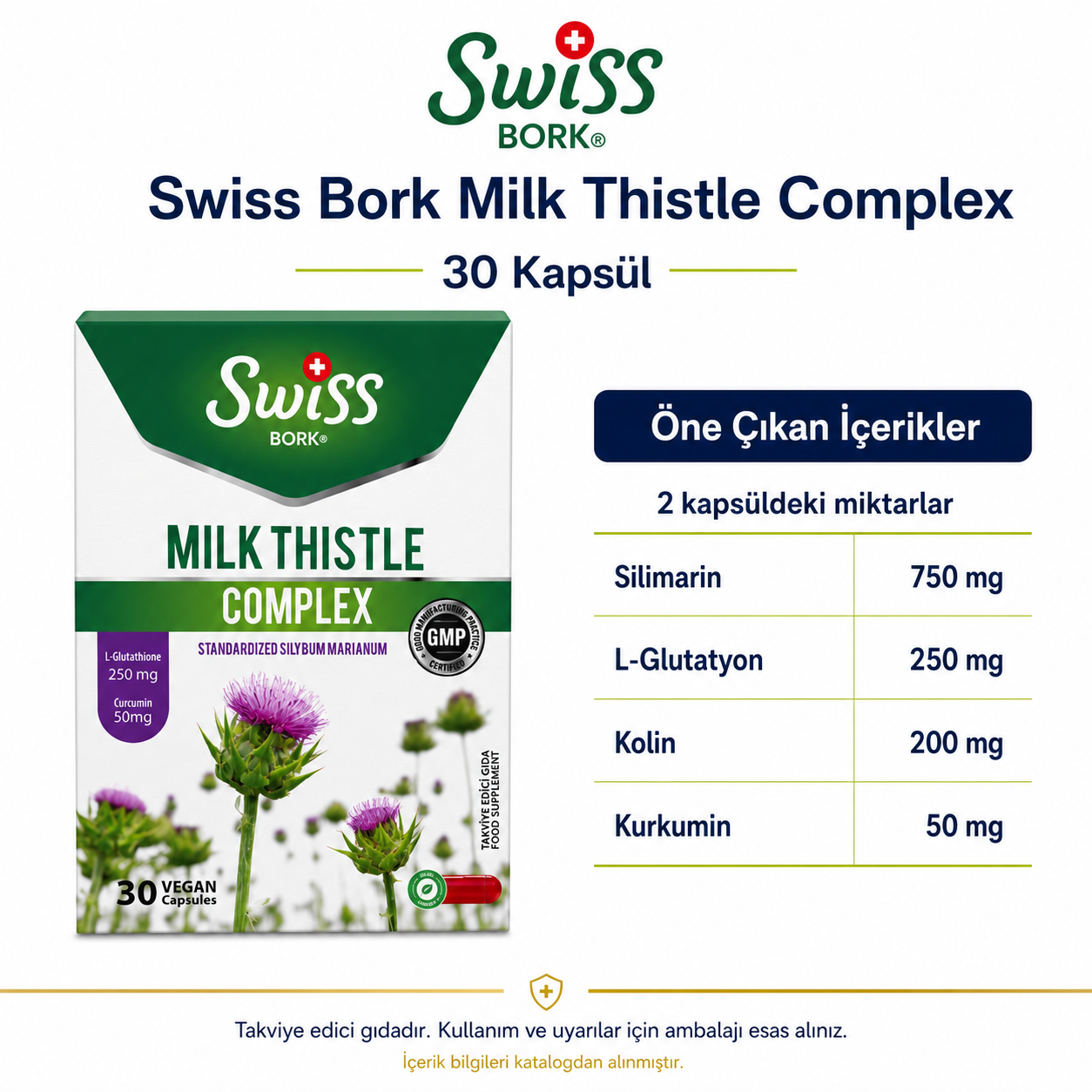Swiss Bork Milk Thistle Complex 30 Kapsül