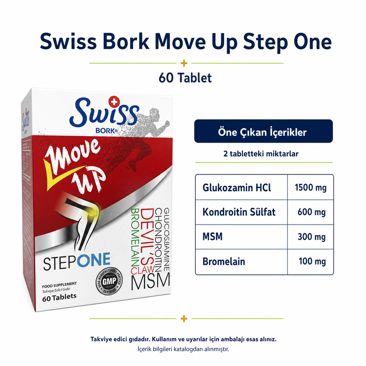 Swiss Bork Move Up Step One Glukozamin Kompleksi 60 Tablet