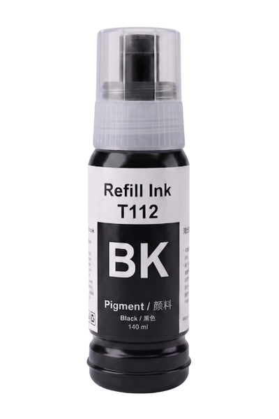 T112BK  **Kutusuz**  Siyah Şişeli Mürekkep (140 ml )