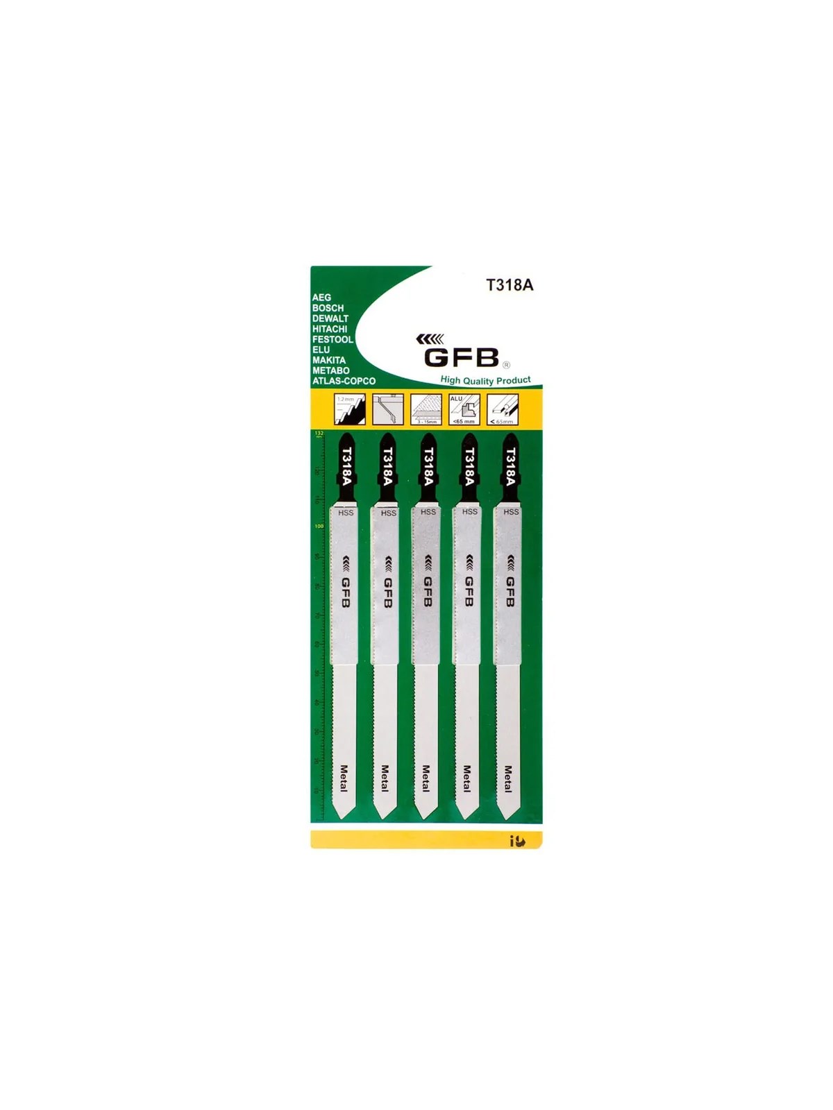 T318A Metal Uzun Dekupaj Testere Ağzı GFB2251 (5'li Paket)