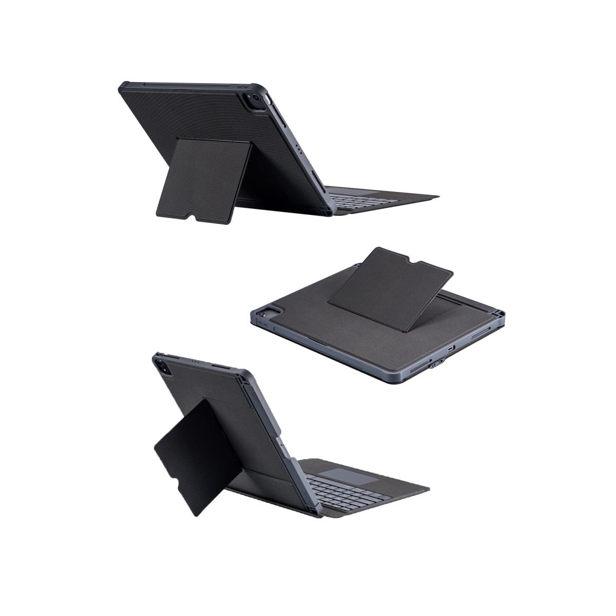 T5509D iPad Pro 12.9 (2022) Kılıf Palermo Ledli Klavyeli Standlı Tablet Kılıfı - Siyah