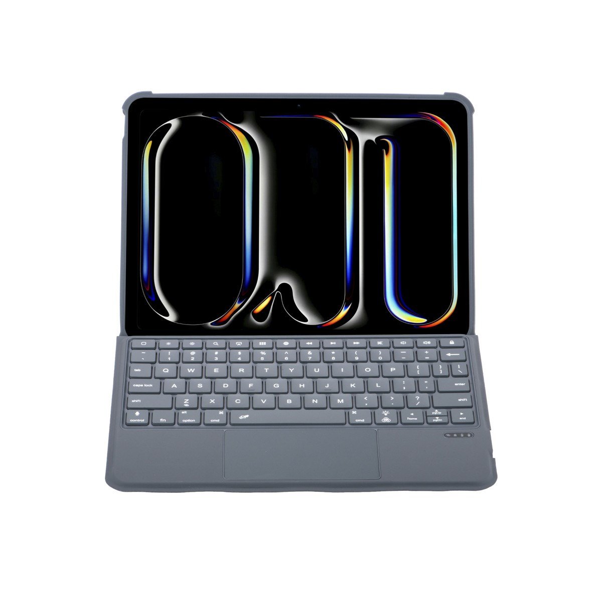 T5510D iPad Pro 13 (2024) Kılıf Palermo Ledli Klavyeli Standlı Tablet Kılıfı - Siyah