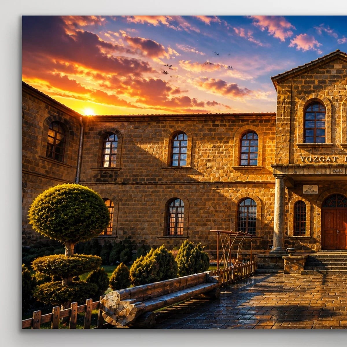 Tarihi Yozgat Lisesi Kanvas Tablo 60X120 CM