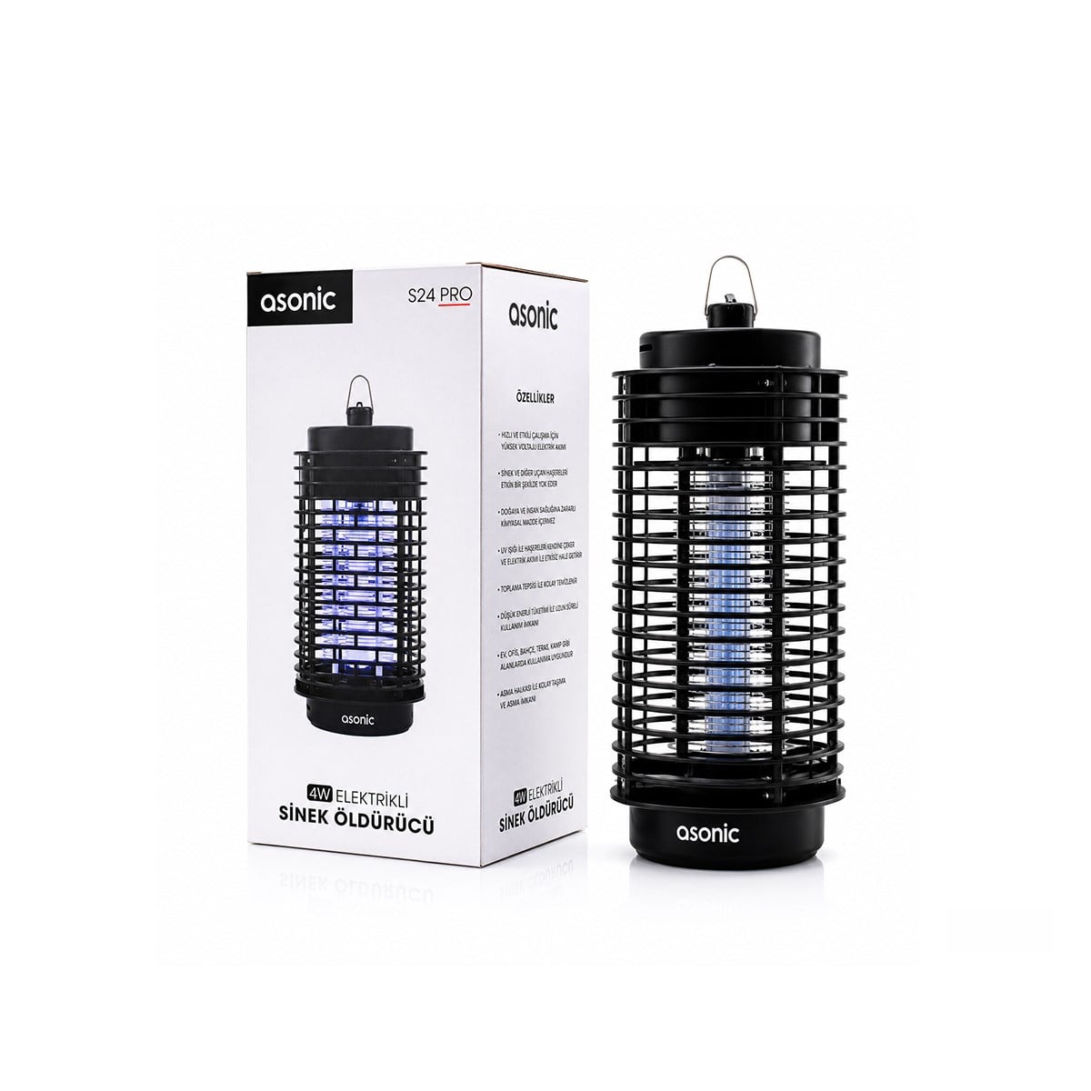 Taşınabilir LED Sinek Öldürücü 4W (Siyah)