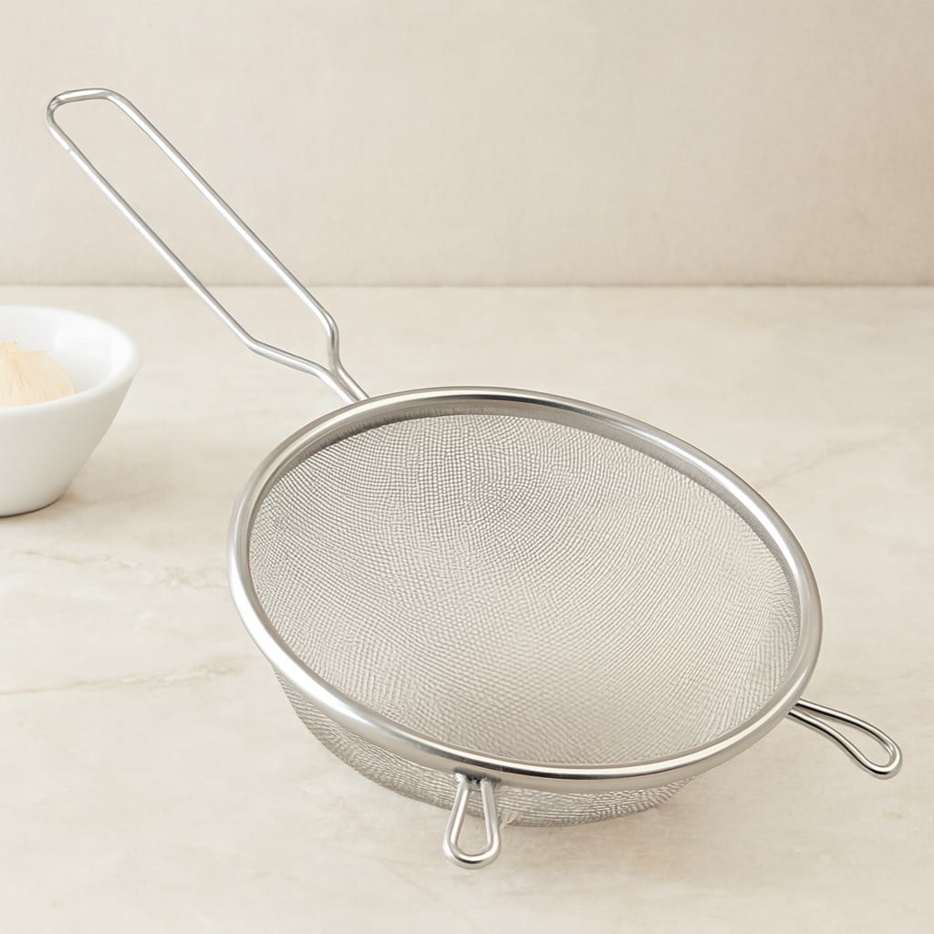 Tel Süzgeç 20 cm Metal Saplı Kulaklı