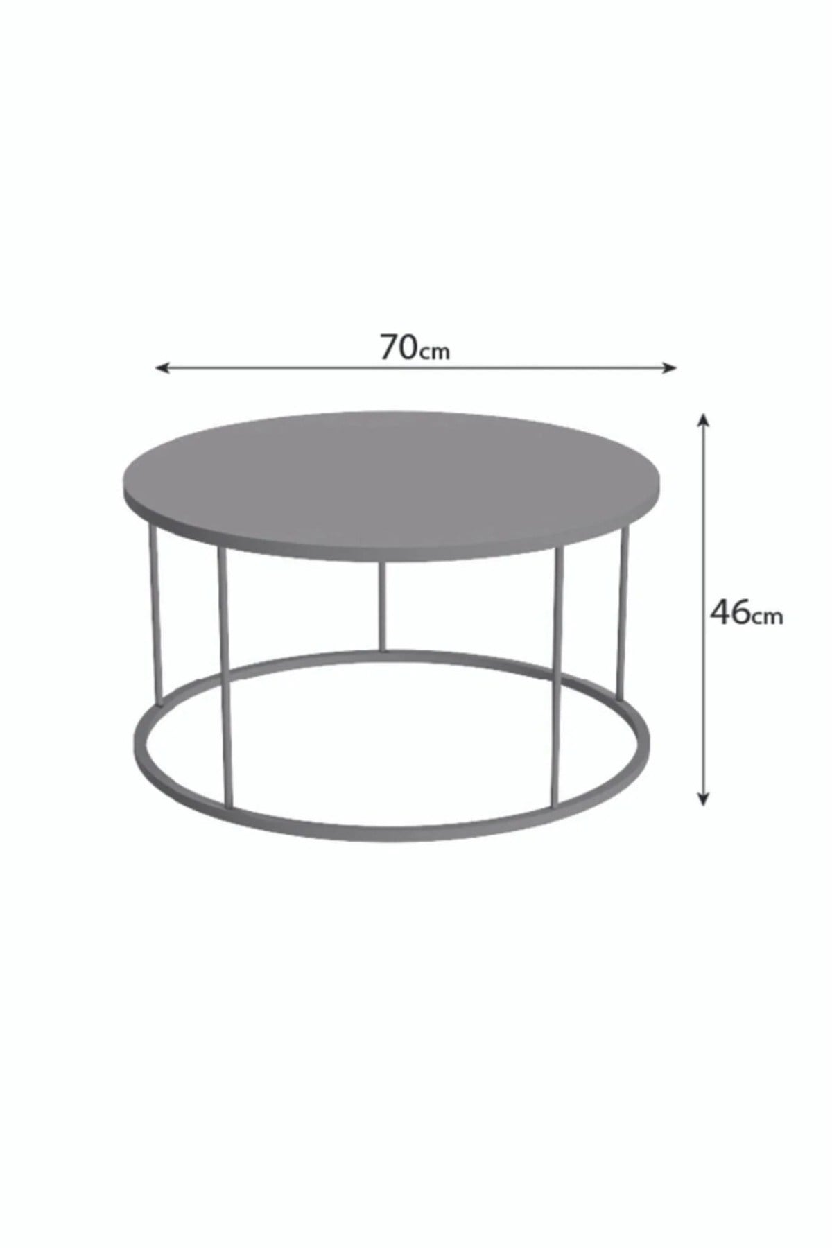 Terra Yuvarlak Orta Sehpa Bej 70 cm