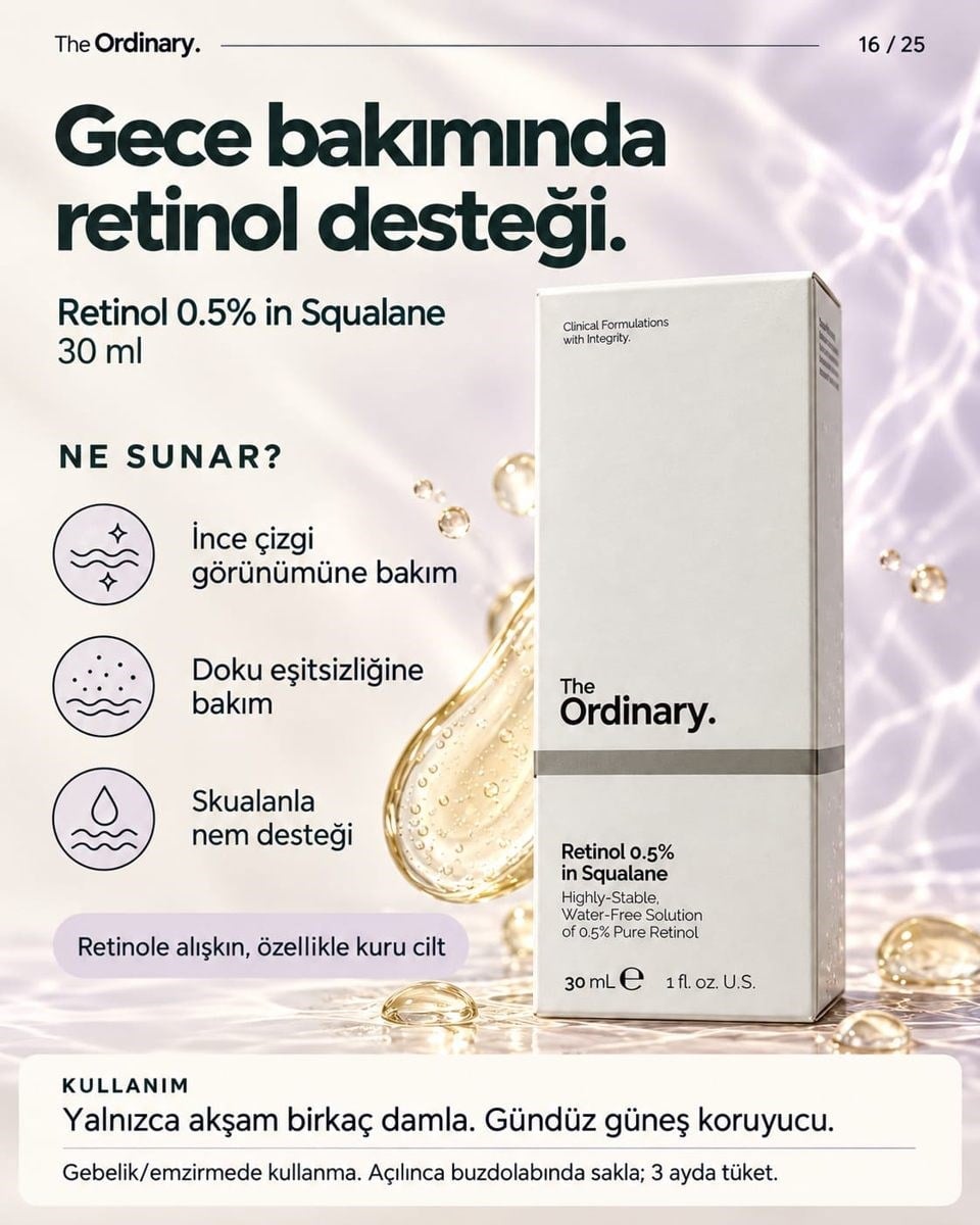 The Ordinary Retinol 0.5% in Squalane 30 ml Yüz Serumu