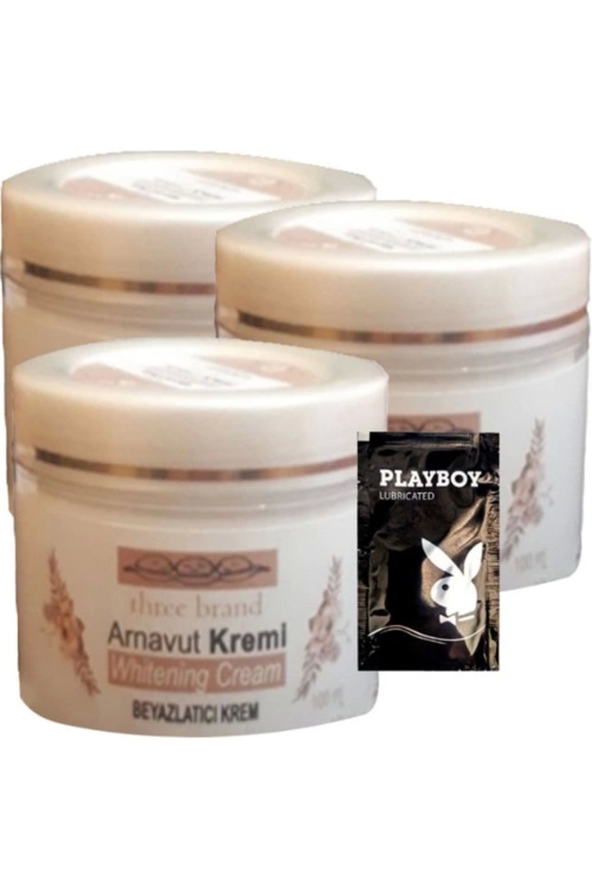 Three Brand Arnavut Kremi 3'lü Whitening Cream Aklık Kremi 100 ml + 1 Hediye Jel