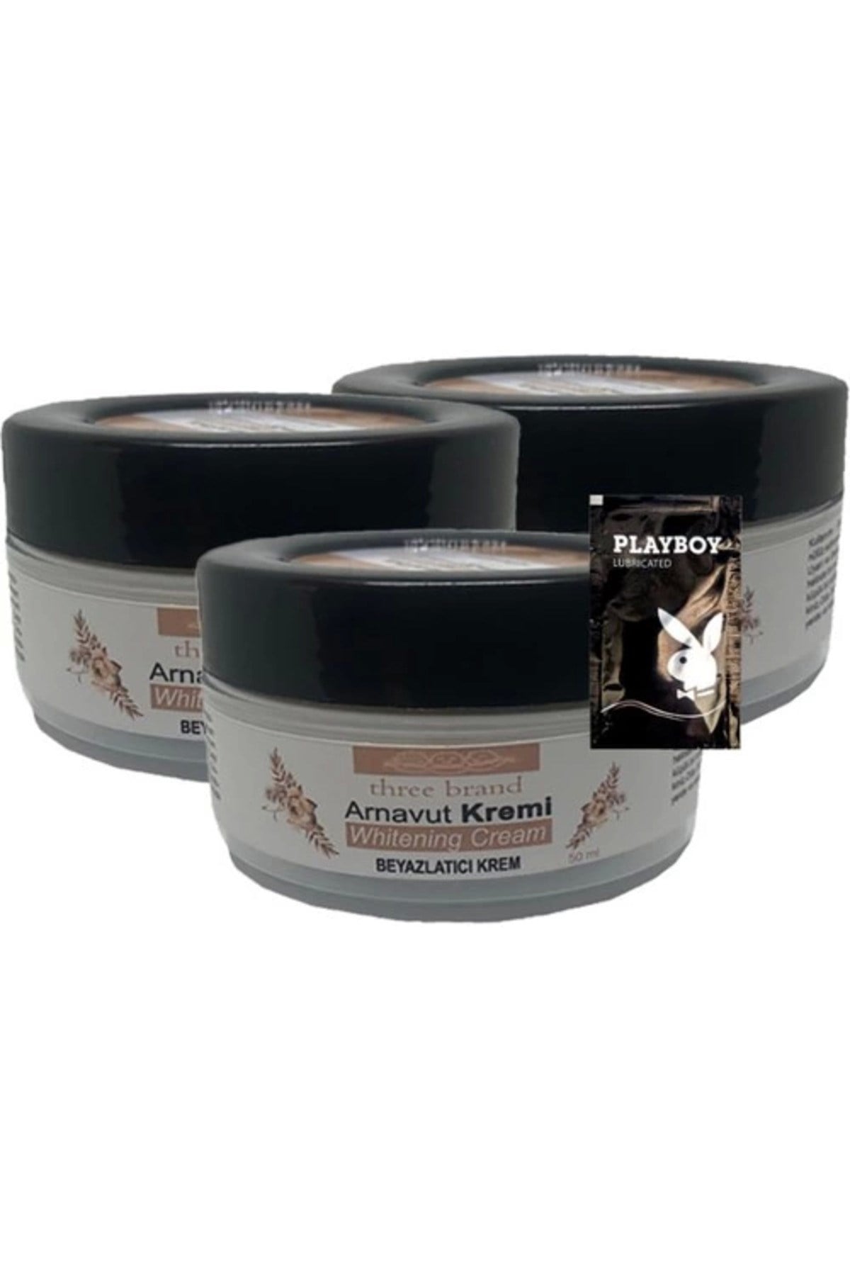 Three Brand Arnavut Kremi Whitening Cream 3'lü Bölgesel Aklık Kremi 50 ml + 1 Hediye Jel