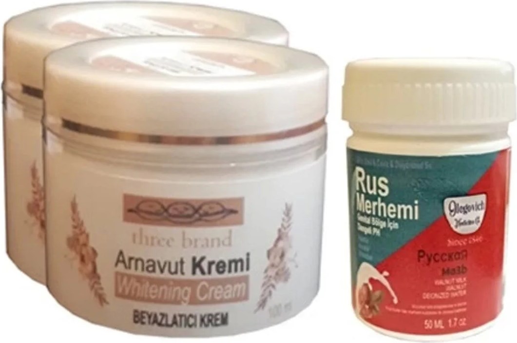 Three Brand Vücut Kremi 100 ml Arnavut Kremi 2 Ad + Rus Merhemi 50 ml 1 Ad