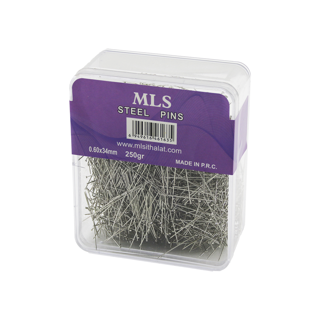 Toplu İğne 0.60 x 34 mm 250 g Şeffaf Mika Kutulu