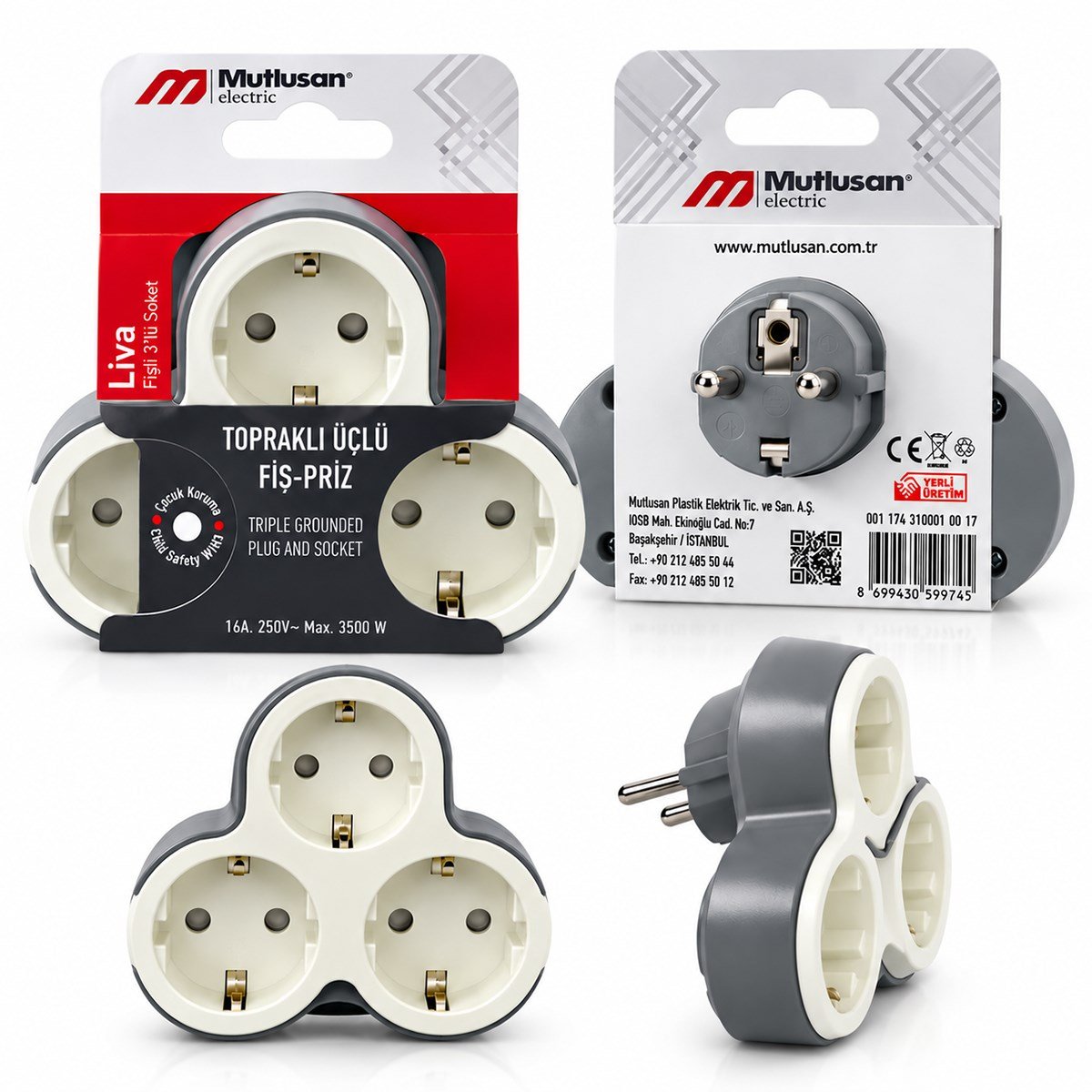 Topraklı Priz Fiş & Golyat ( 16a & 250v) ( Max3500w)