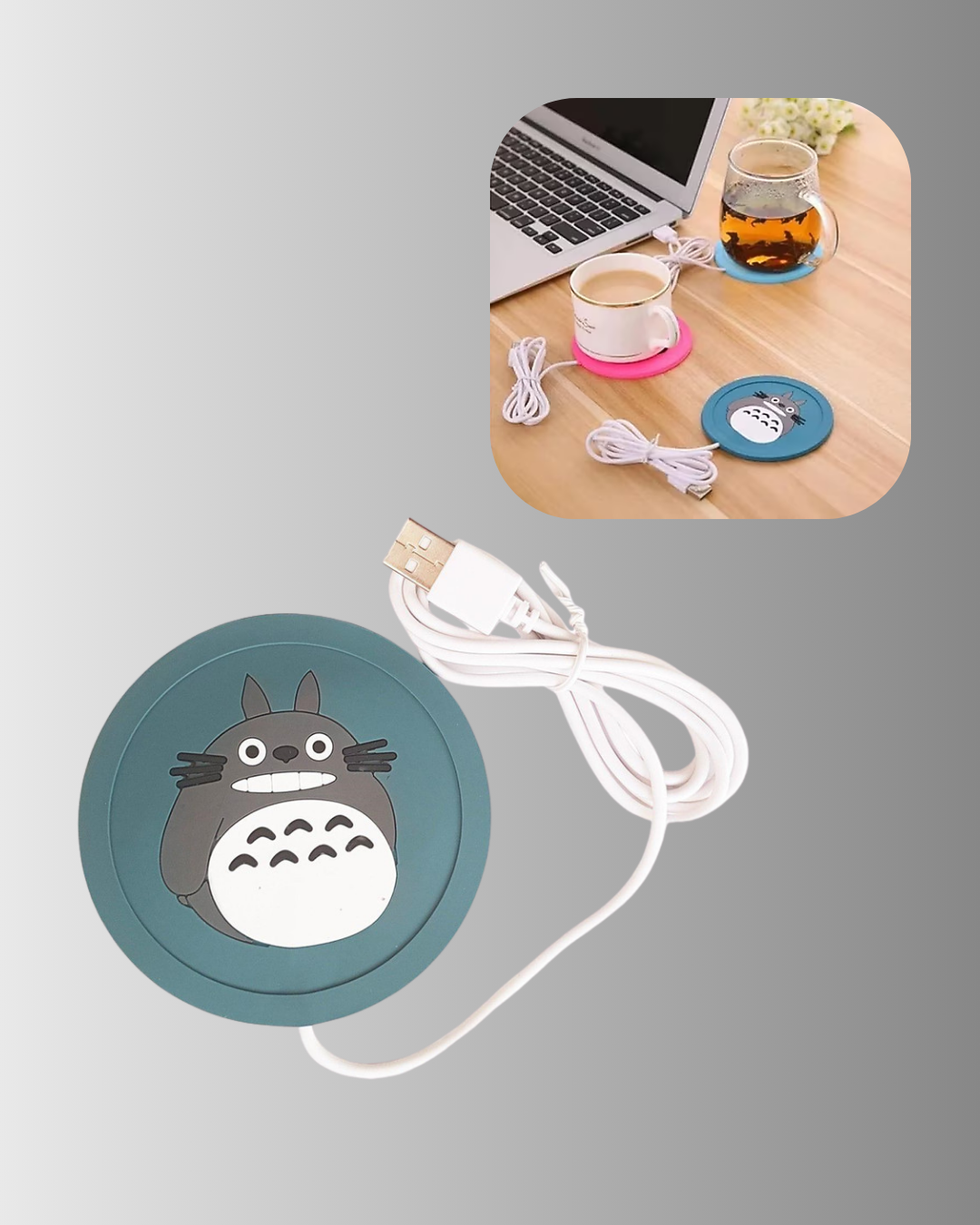 Totoro Desenli USB Bardak Isıtıcı Kahve Çay Sıcak Tutucu Altlık