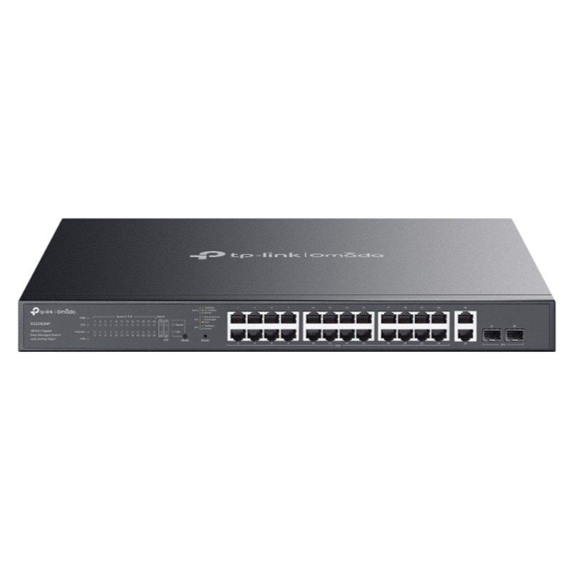 TP-LINK OMADA ES228GMP 24 PORT GIGABIT+ 2XGB SFP+2XGB RJ45 UPLINK CLOUD L2 YÖNETİLEBİLİR 384W POE RACKMOUNT SWITCH