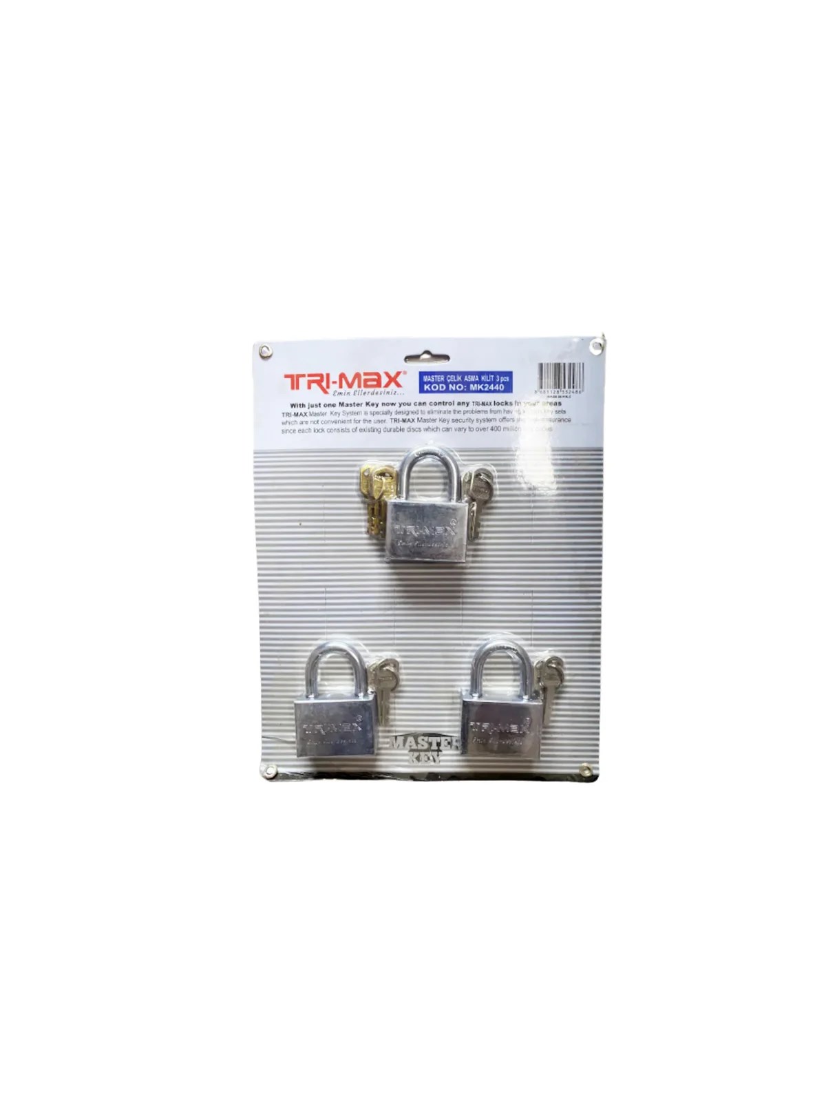 Trimax Master Çelik Asma Kilit 55 mm 3'lü Set MK2440