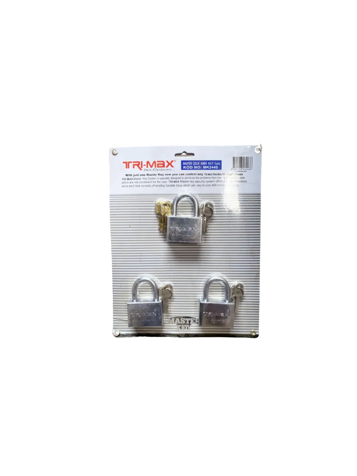 Trimax Master Çelik Asma Kilit 55 mm 3'lü Set MK2440