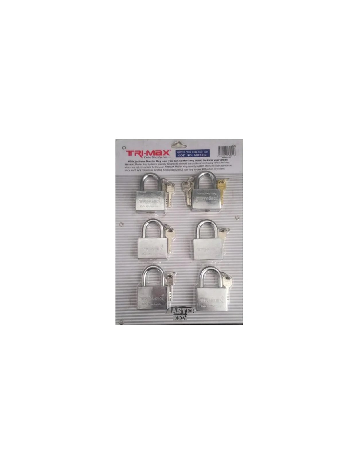 Trimax Master Çelik Asma Kilit 55 mm 6'lı Set MK2443