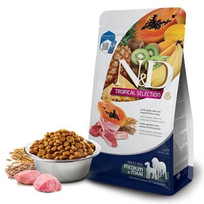 Tropical Selection Kuzu Etli ve Tropikal Meyveli Orta ve Büyük Irk Yetişkin Köpek Maması 10 Kg