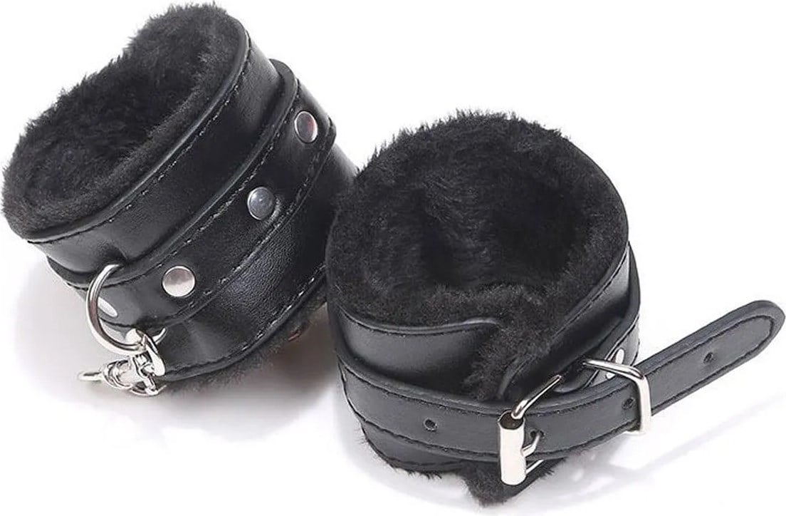 Trust Shop Siyah El Yapımı Içi Peluş Fantazi Deri Kelepçe