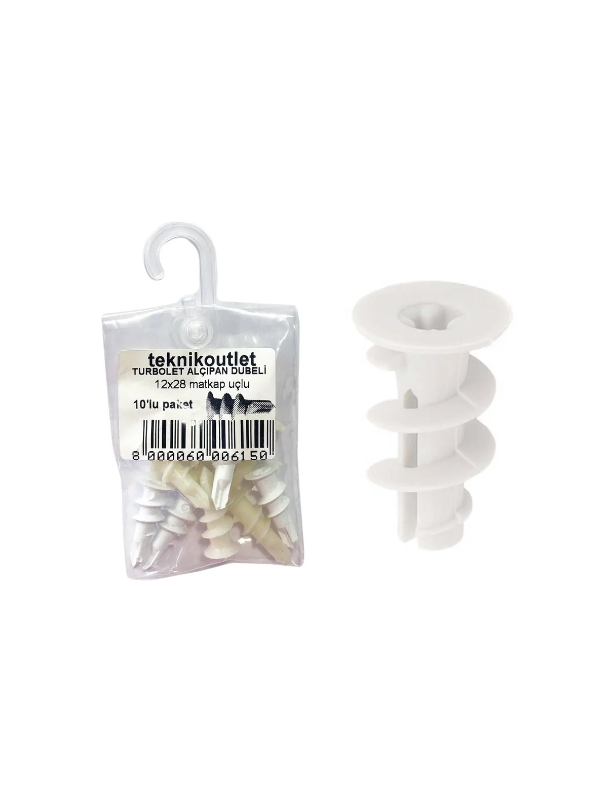 Turbolet Alçıpan Dübel Düz uçlu 10lu Paket
