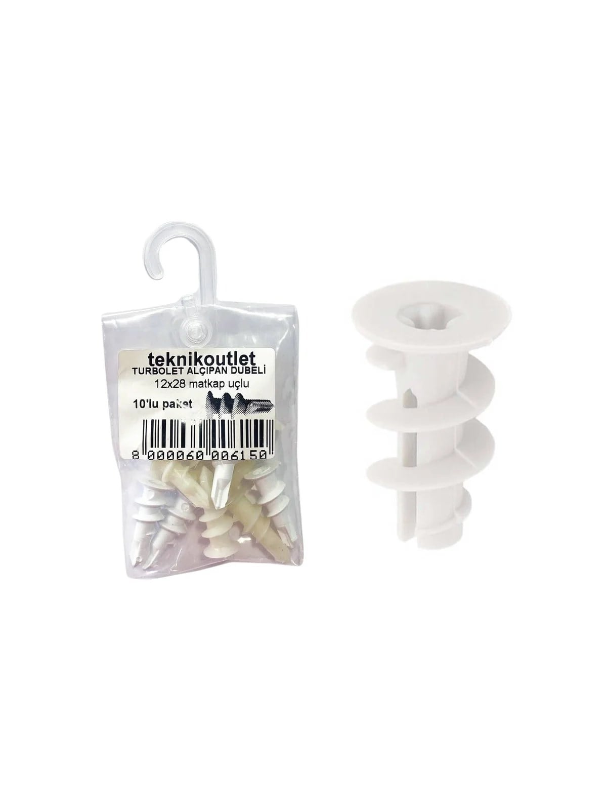 Turbolet Alçıpan Dübel Düz uçlu 10lu Paket