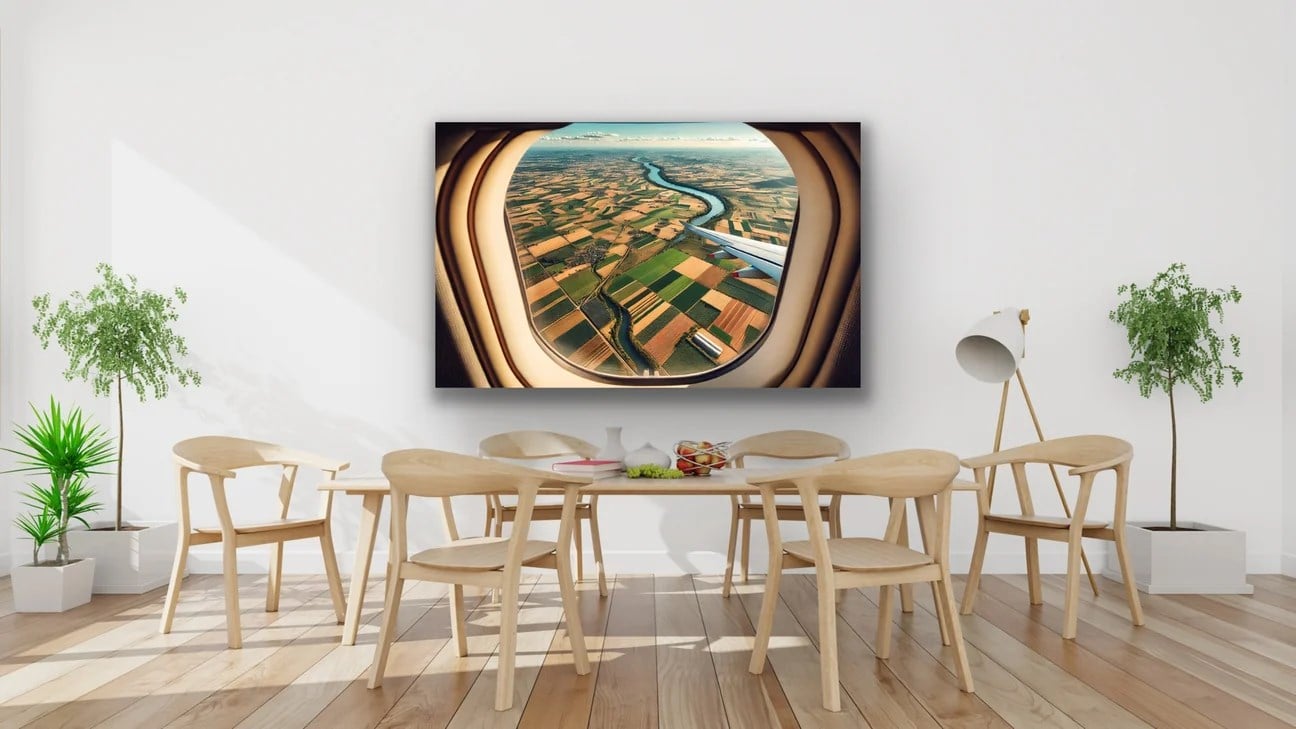 Uçak Penceresi Manzara Kanvas Tablo 100x160cm