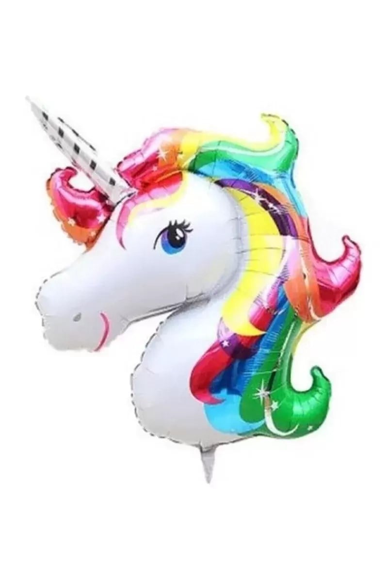 Unicorn Dev Folyo Balon Gökkuşağı Doğum Günü Parti Seti Malzemeleri Konsept