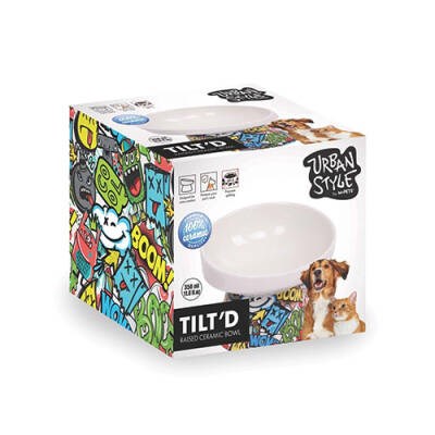 Urban Style Seramik Kedi Mama ve Su Kabı Color Mix 350 Ml 14,5x14,5x11,5 Cm
