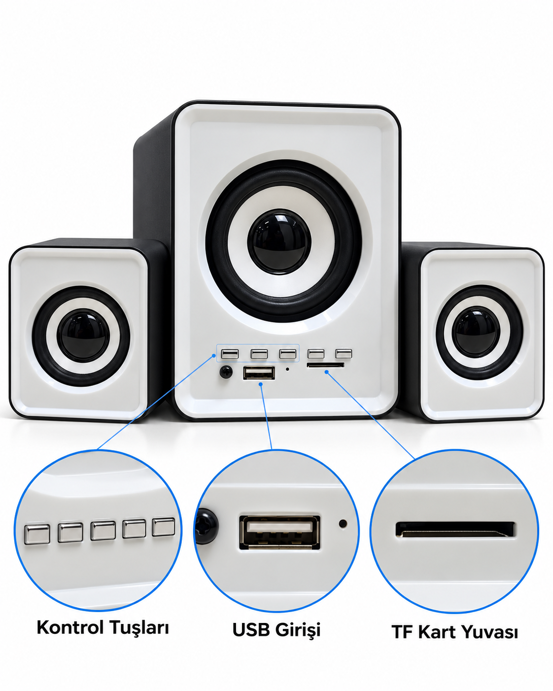 USB Beslemeli Bluetooth Bilgisayar Ses Sistemi