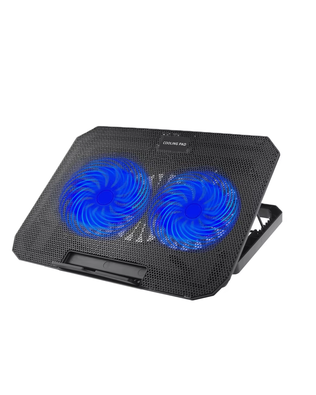 USB Girişli Laptop Soğutma Standı Çift Fan Mavi Işıklı Notebook Soğutucu