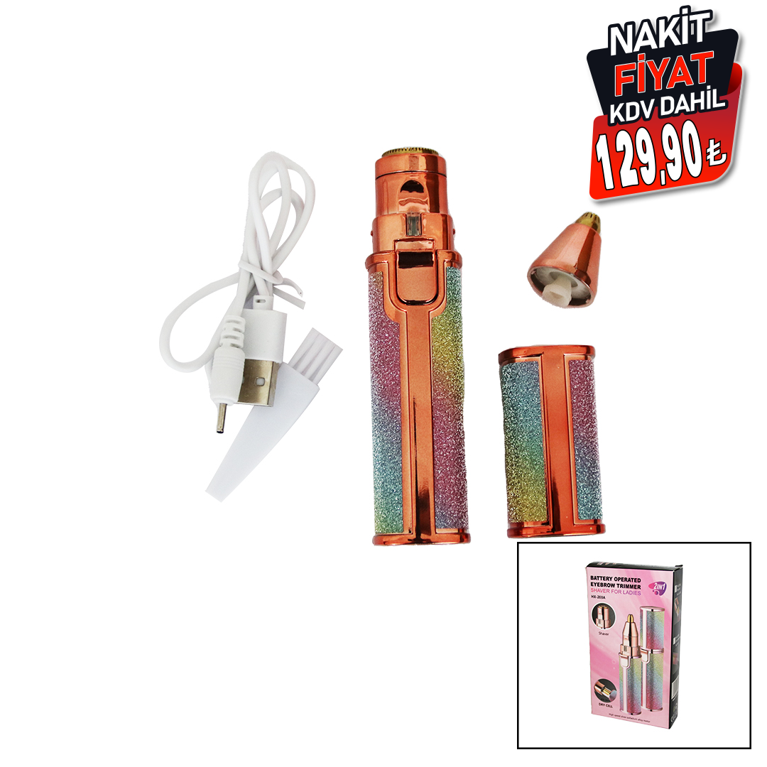 USB Şarjlı 2-in-1 Burun ve Yanak Tüy Alma Makinesi