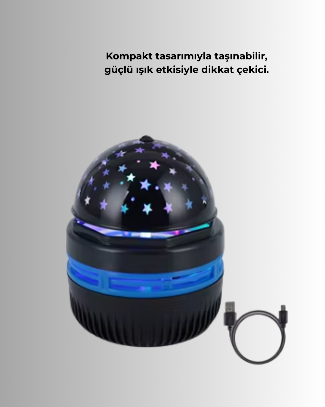 USB’li Yıldız Projektör Lamba – Döner Galaxy Işık Şovu, Çocuk ve Yetişkin Uyku Lambası