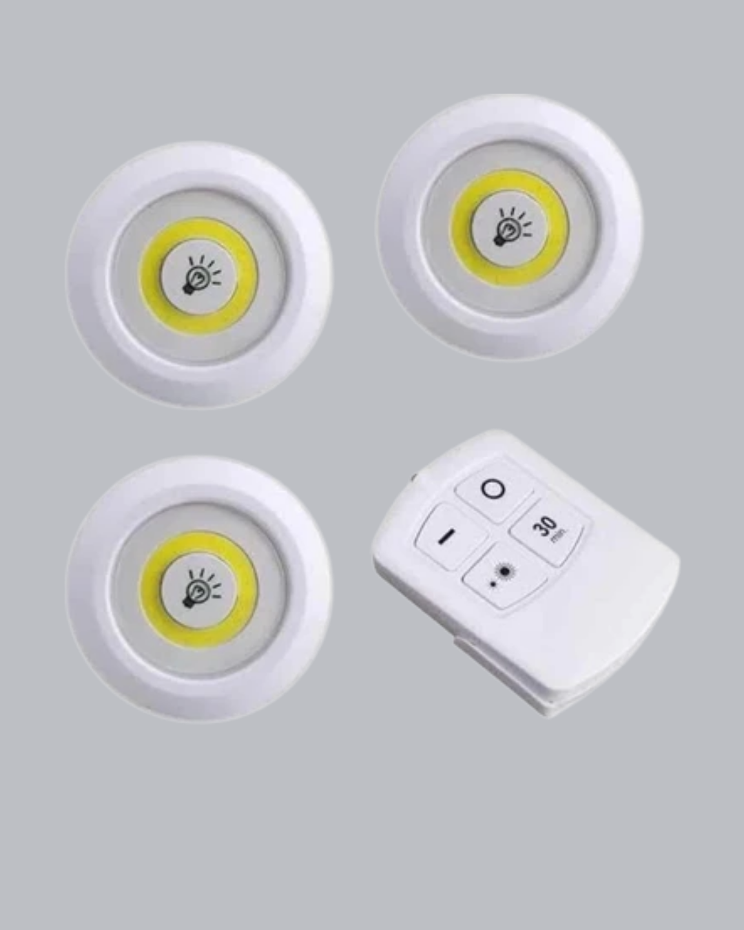 Uzaktan Kumanda İle Kontrol Edilebilen Yapışkanlı 3 Lü Kablosuz Led Spot Lamba