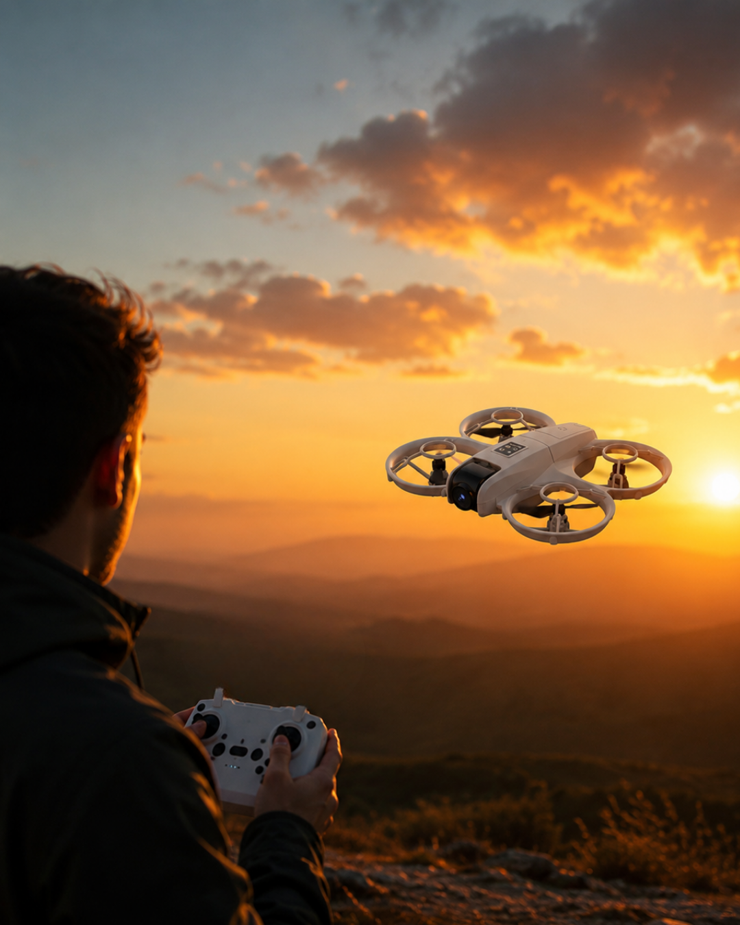 Uzun Şarj Süreli Kameralı Mini Drone Işıklı Akıllı Uçuş Sistemli