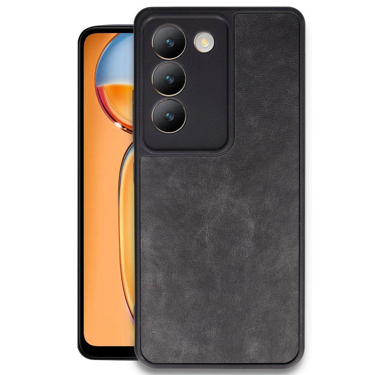 V30 Lite 4G Kılıf Aras Deri Kapak - Siyah