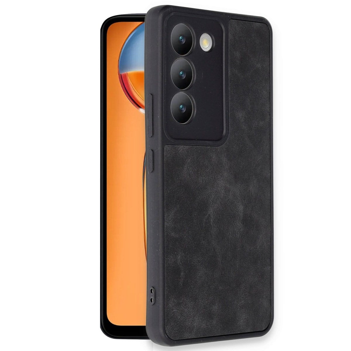 V30 Lite 4G Kılıf Aras Deri Kapak - Siyah