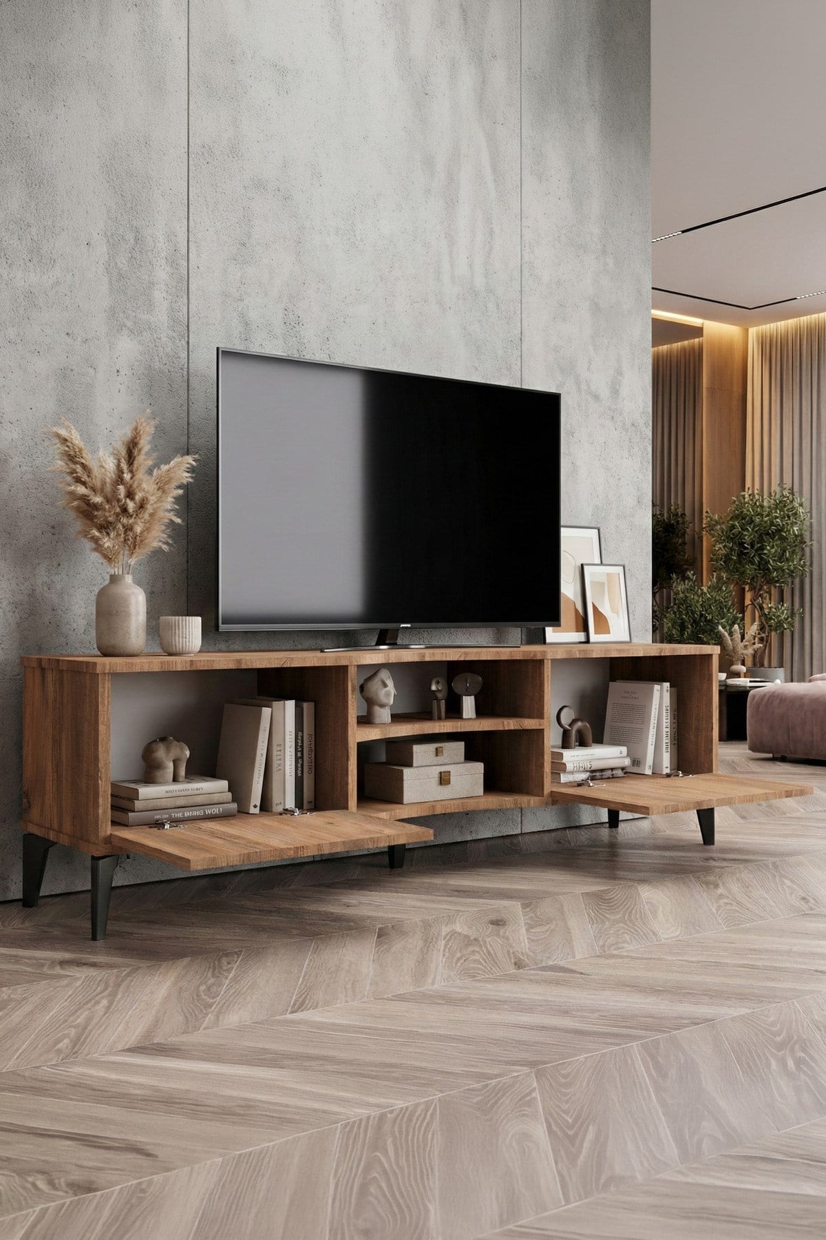 Vera TV Sehpası Suntalam Kahverengi 160x35 cm