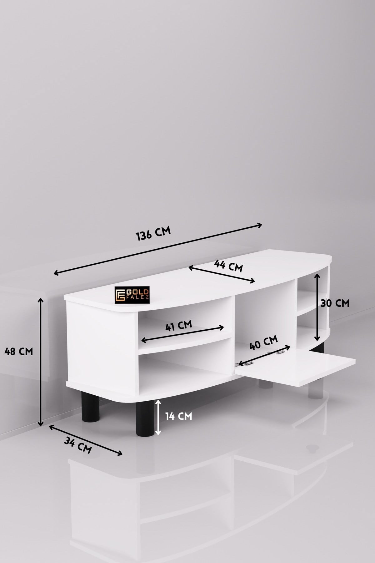 Vienna TV Sehpası Suntalam Beyaz 136x44 cm