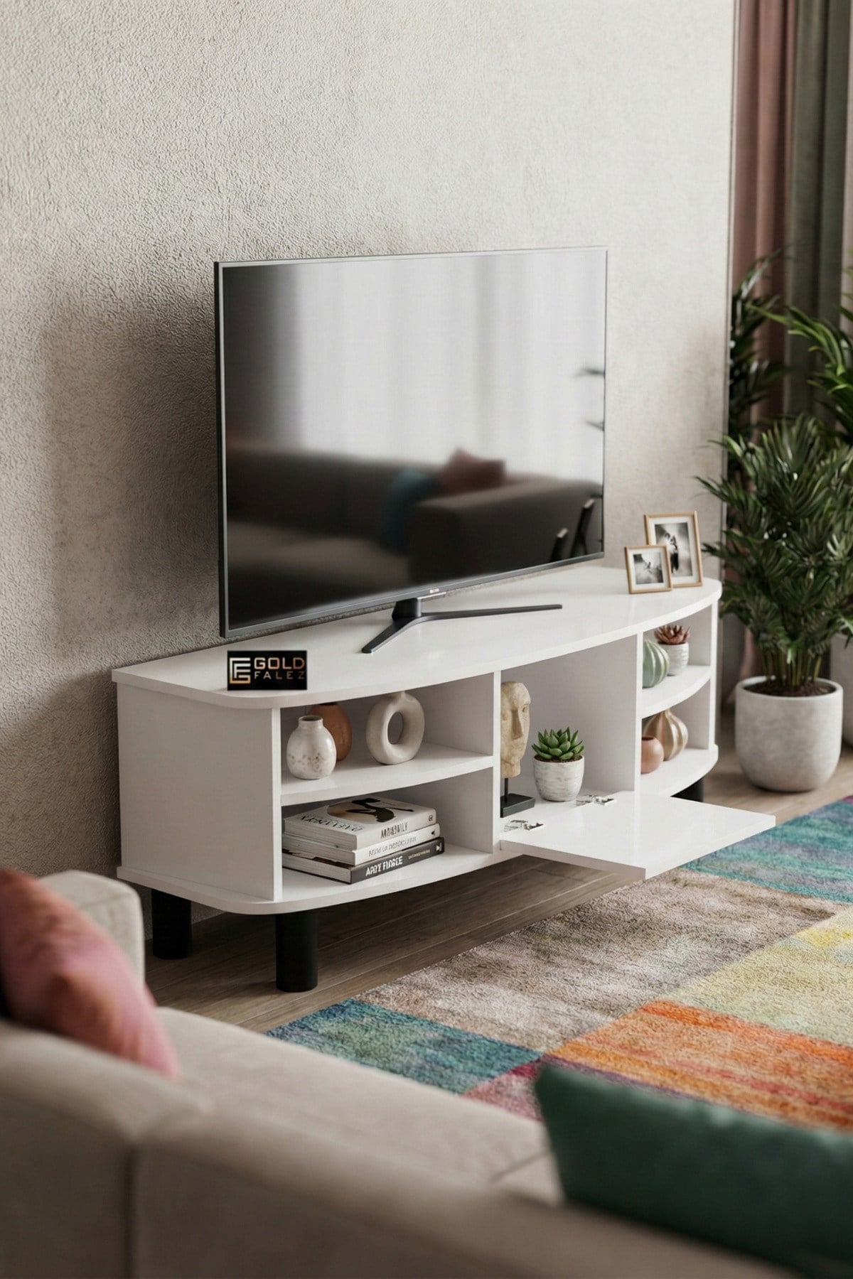 Vienna TV Sehpası Suntalam Beyaz 136x44 cm