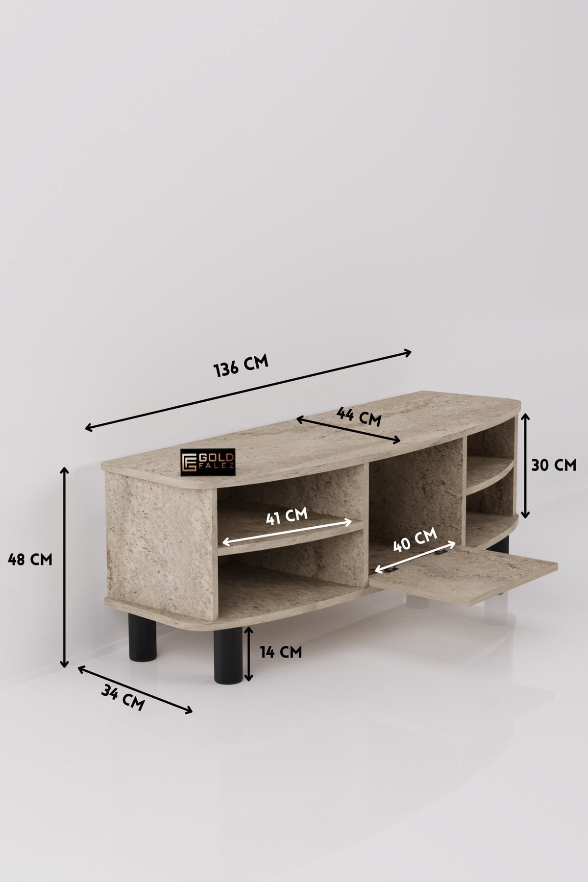Vienna TV Sehpası Suntalam Ekru 136x44 cm