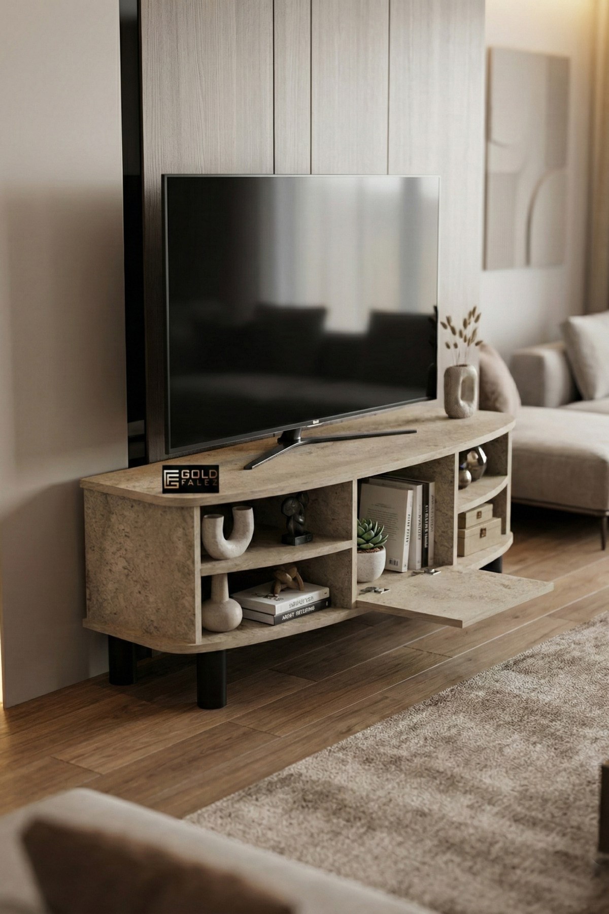Vienna TV Sehpası Suntalam Ekru 136x44 cm