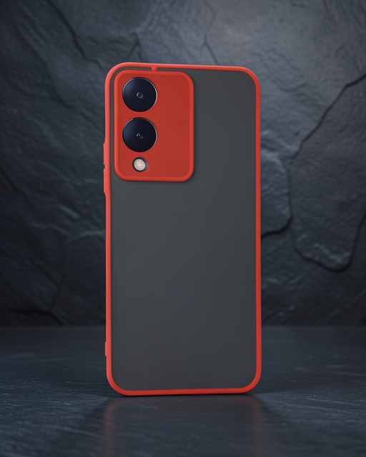 Vivo Y17s Kılıf Montreal Silikon Kapak - Kırmızı