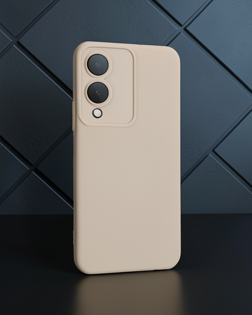Vivo Y17s Kılıf Nano İçi Kadife Silikon - Pudra