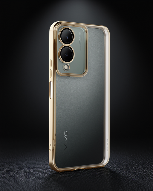 Vivo Y17s Kılıf Razer Lensli Silikon - Gold