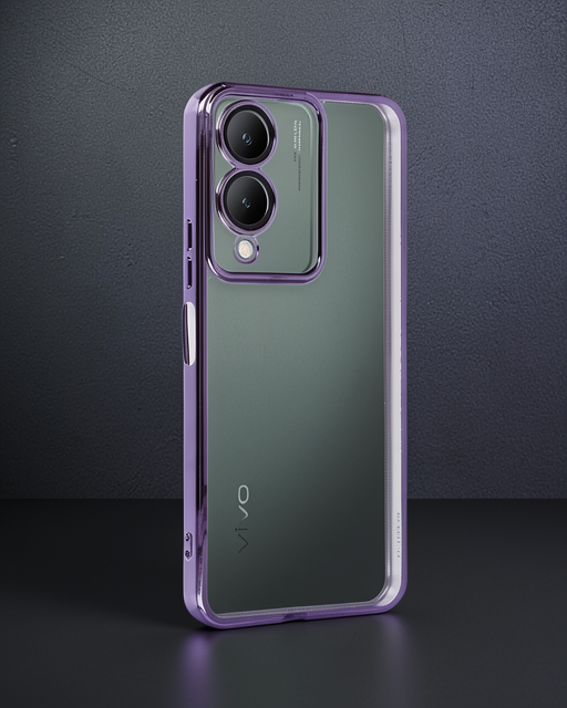 Vivo Y17s Kılıf Razer Lensli Silikon - Mor