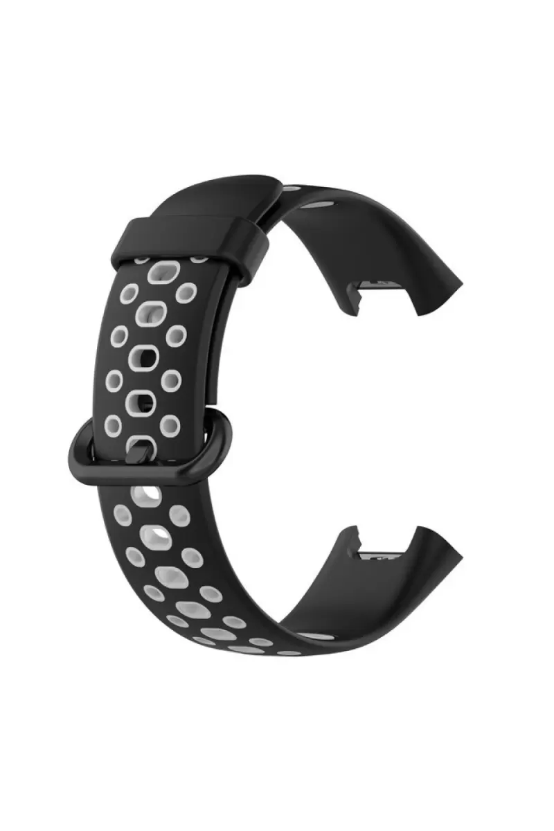Watch 2 Spor Delikli Kordon - Siyah-Gri